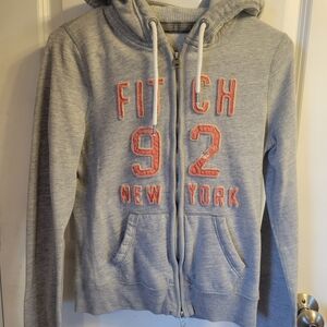 Abercrombie & Fitch Heather Gray Jacket with Coral Details